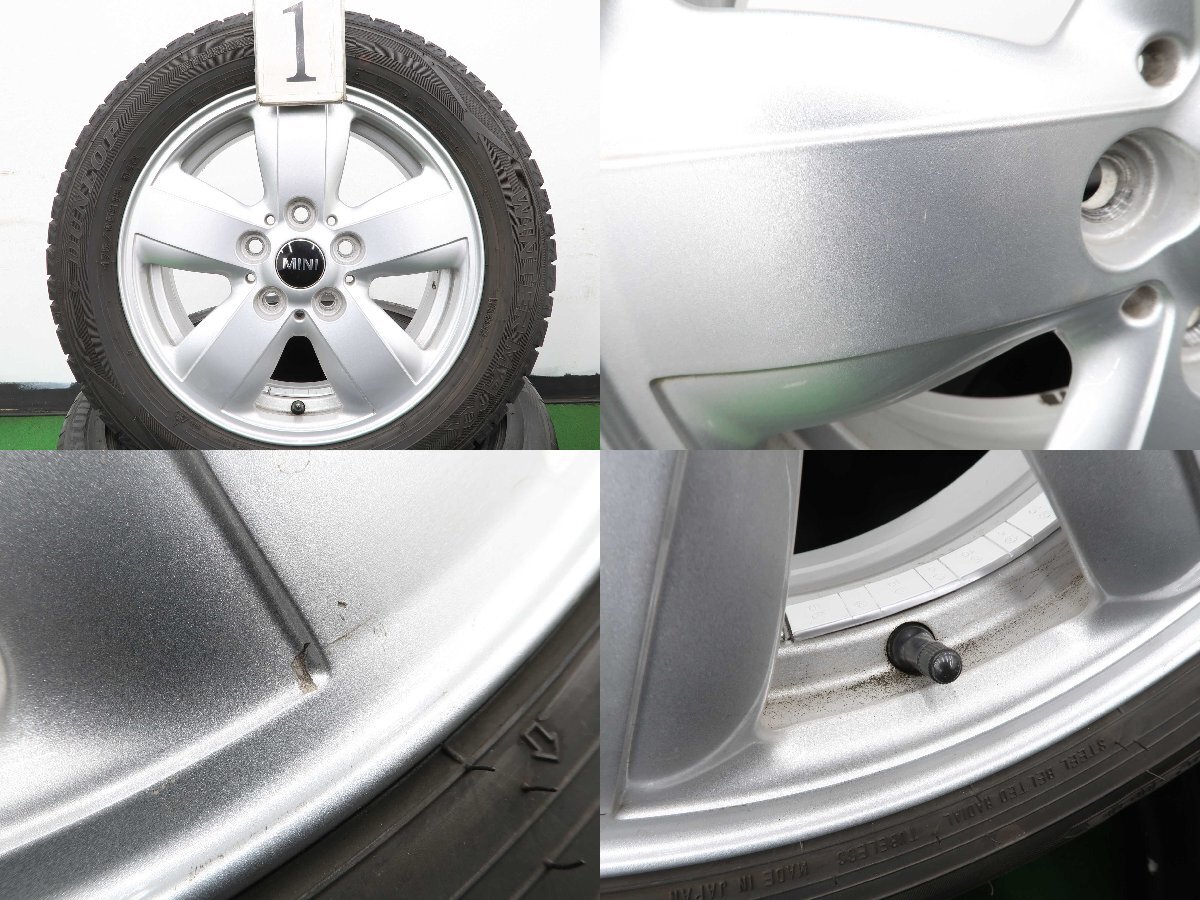 4本 MINI F56 ミニ クーパー 純正 15インチ 5.5J +46 PCD 112 スタッドレス ダンロップ ウインターマックス WM02 2021年 175/65R15 6855101_2