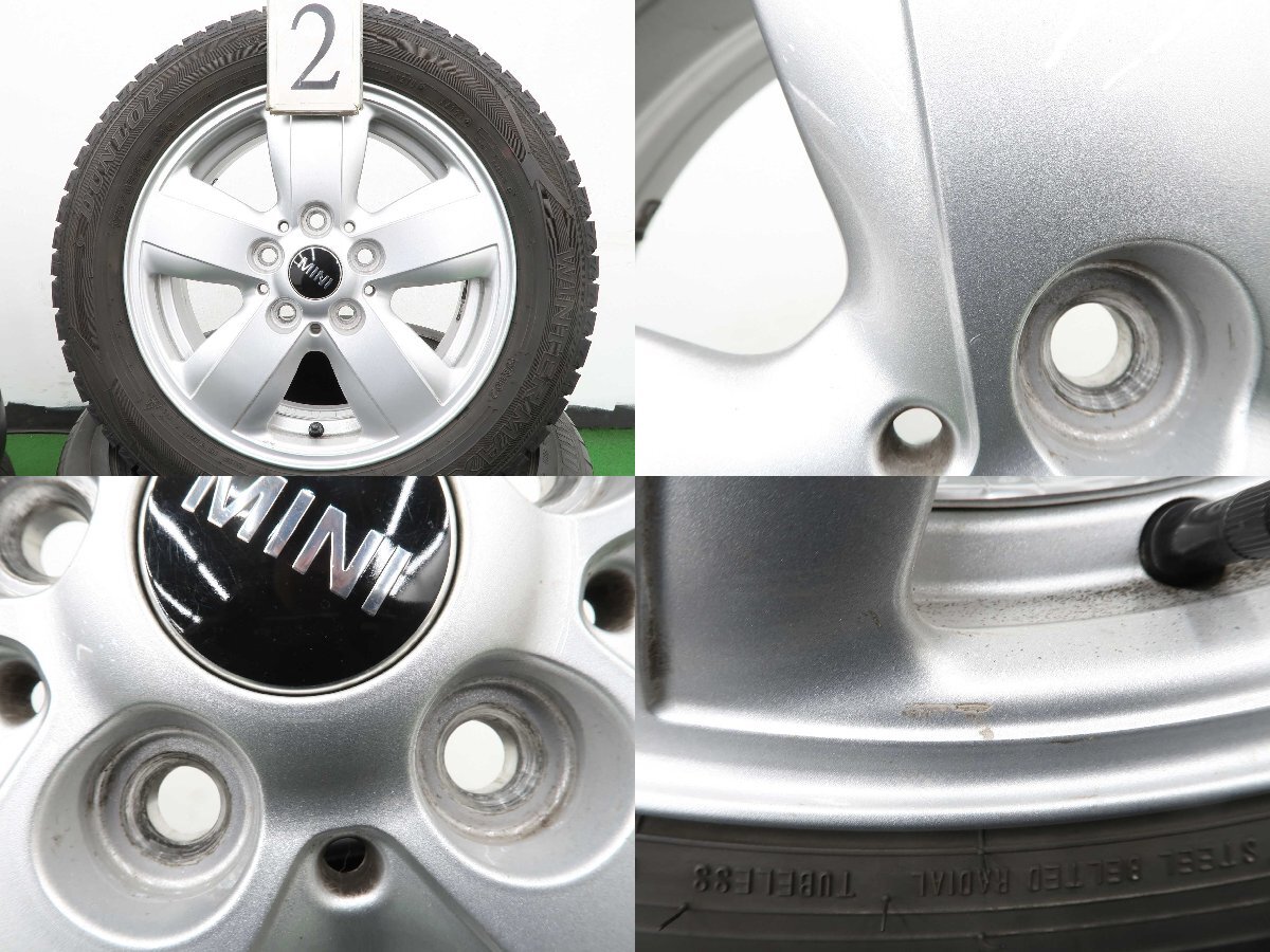 4本 MINI F56 ミニ クーパー 純正 15インチ 5.5J +46 PCD 112 スタッドレス ダンロップ ウインターマックス WM02 2021年 175/65R15 6855101_3