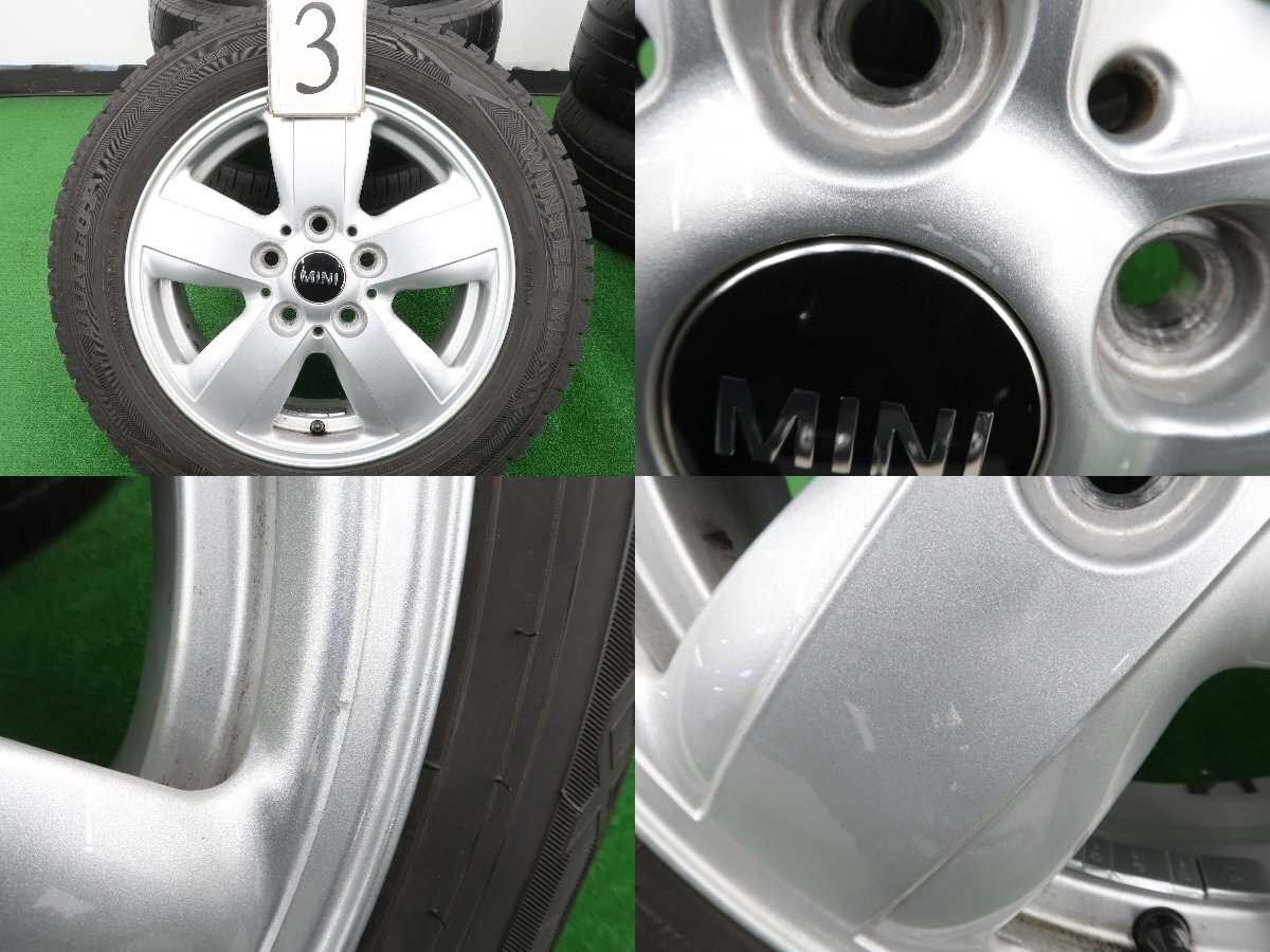 4本 MINI F56 ミニ クーパー 純正 15インチ 5.5J +46 PCD 112 スタッドレス ダンロップ ウインターマックス WM02 2021年 175/65R15 6855101_4