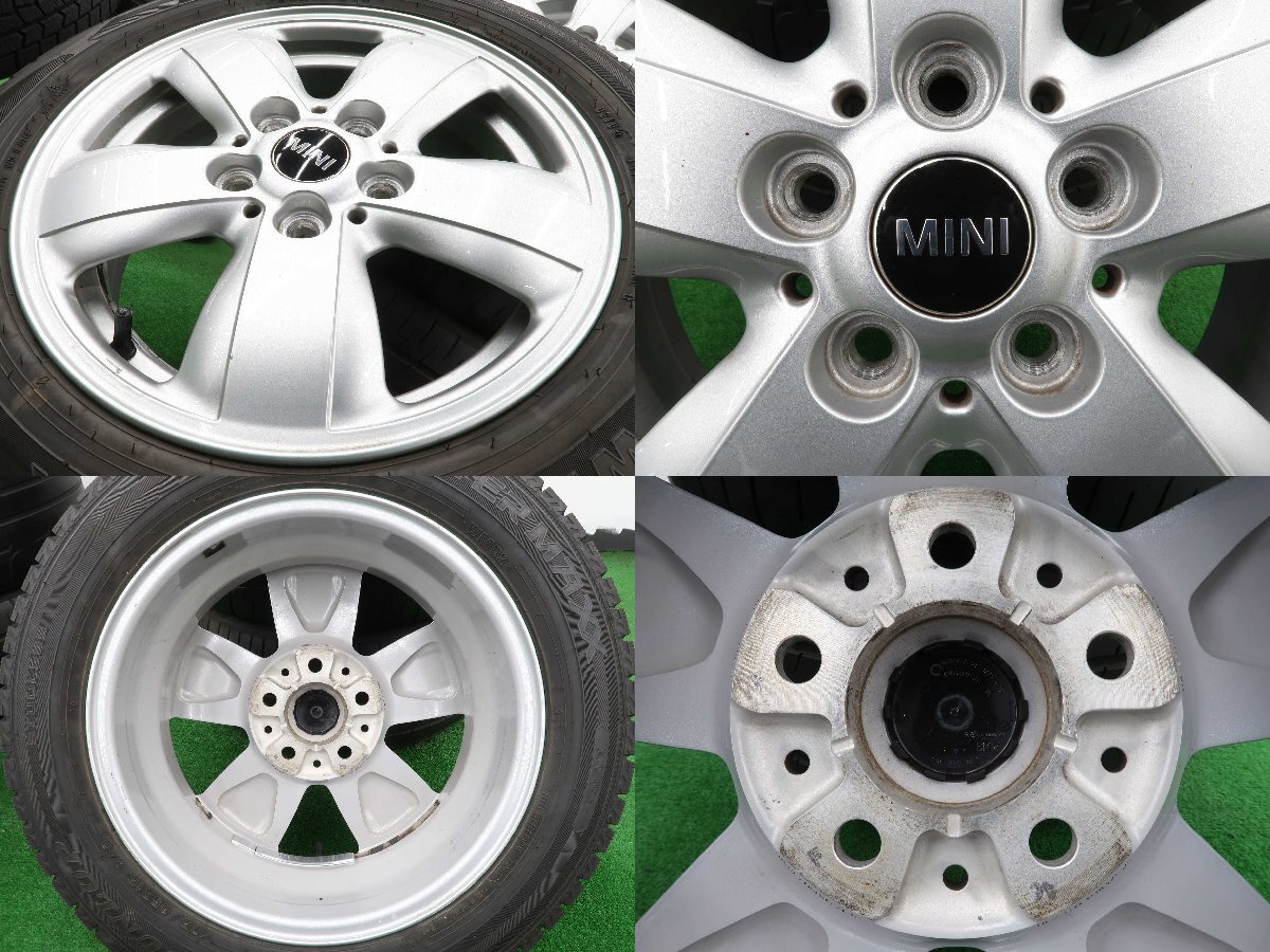 4本 MINI F56 ミニ クーパー 純正 15インチ 5.5J +46 PCD 112 スタッドレス ダンロップ ウインターマックス WM02 2021年 175/65R15 6855101_6