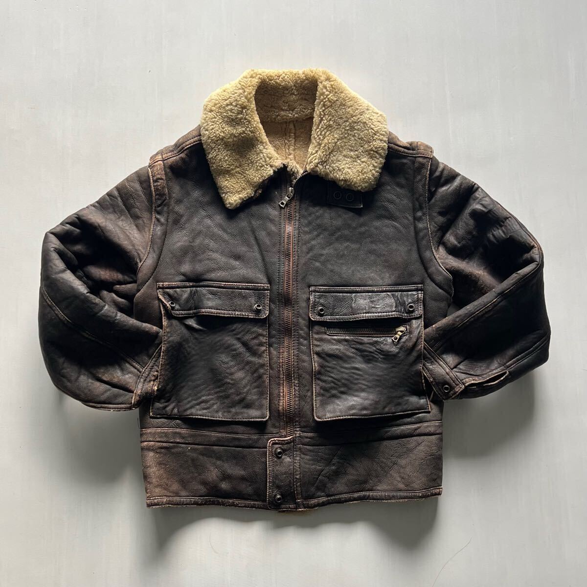 80年代 Giorgio Armani ムートン レザー フライトジャケット