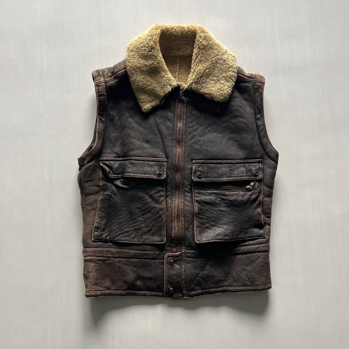 80年代 Giorgio Armani ムートン レザー フライトジャケット