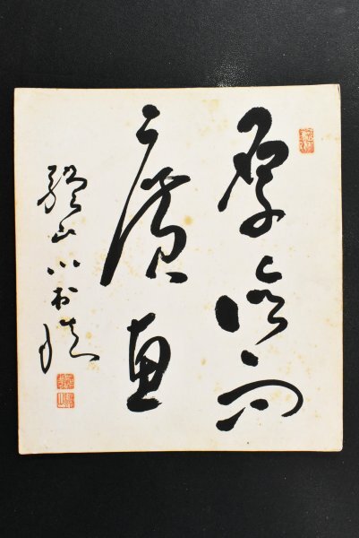 真作】B4567 川村驥山「書」紙本 肉筆 色紙 書家 中山博道の師 静岡の