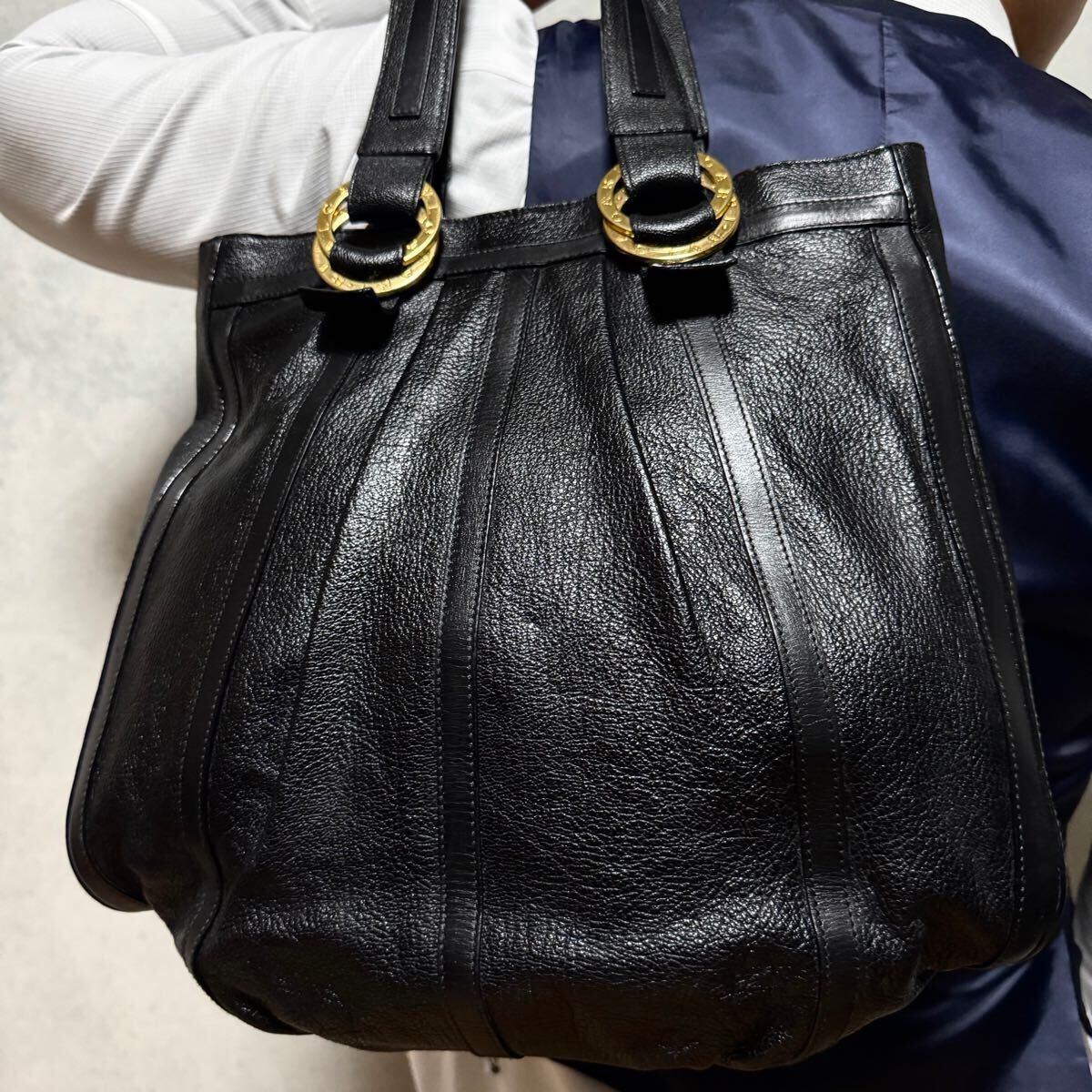美品/A4収納◎ ブルガリ BVLGARI メンズ ビジネス トートバッグ