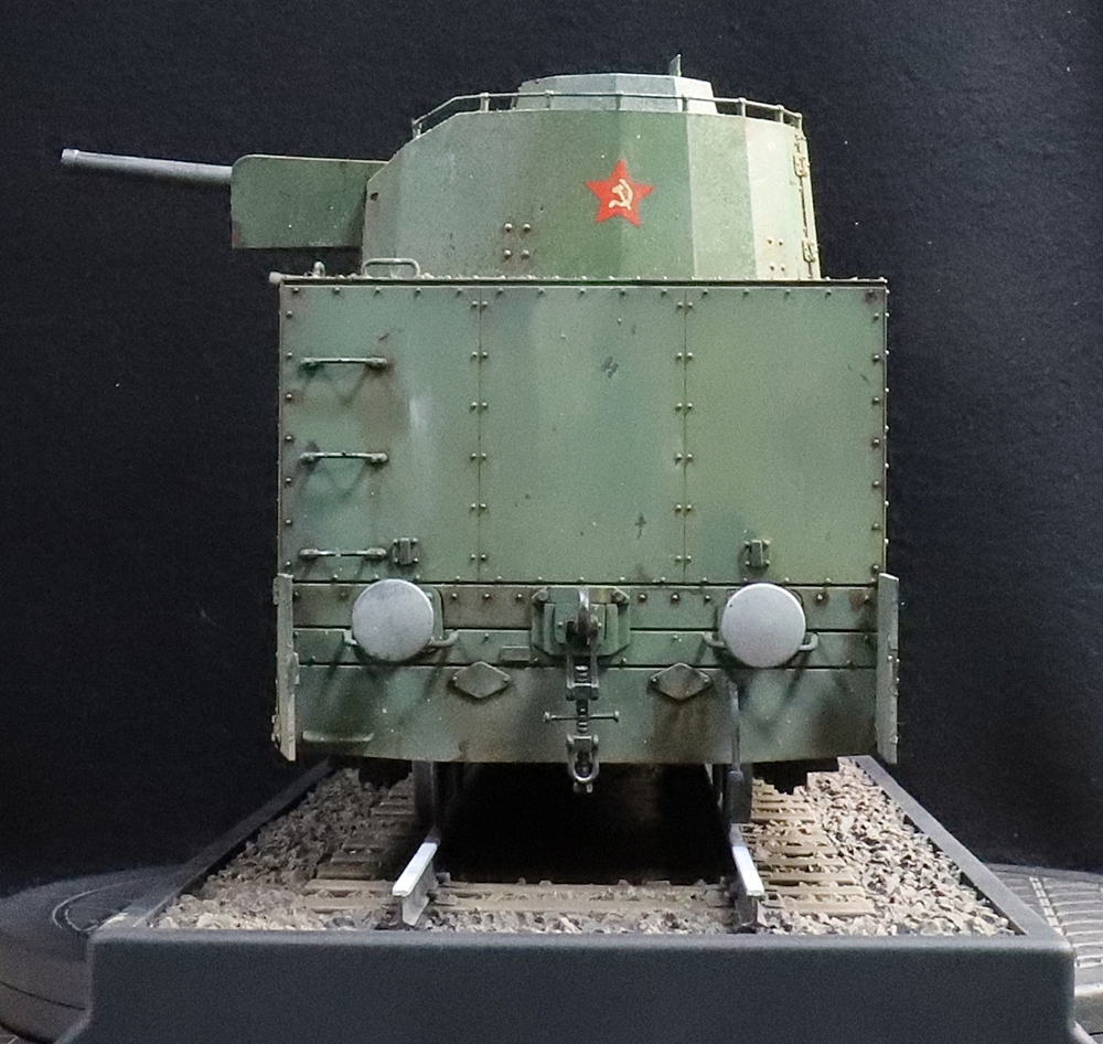 1/35 ソビエト陸軍 装甲列車 PL-37 プロモデラー水野シゲユキ氏 制作完成品 長さ500ｍｍ線路ベース付き