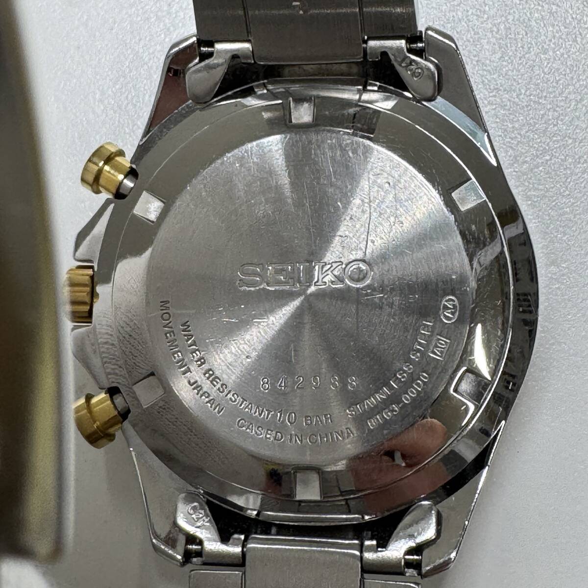 稼働】 SEIKO クロノグラフ 8T63-00D0 クォーツ 黒文字盤 セイコー