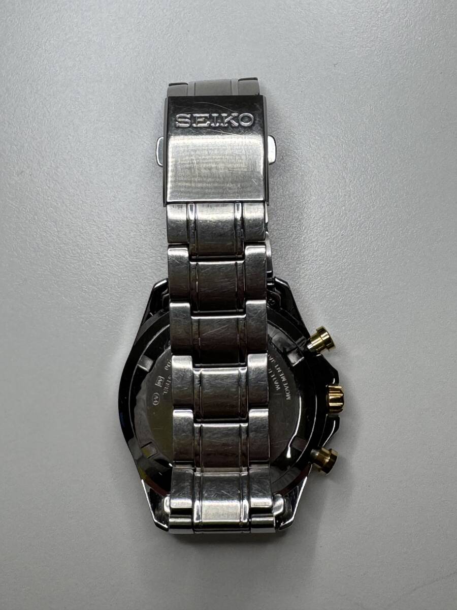 稼働】 SEIKO クロノグラフ 8T63-00D0 クォーツ 黒文字盤 セイコー