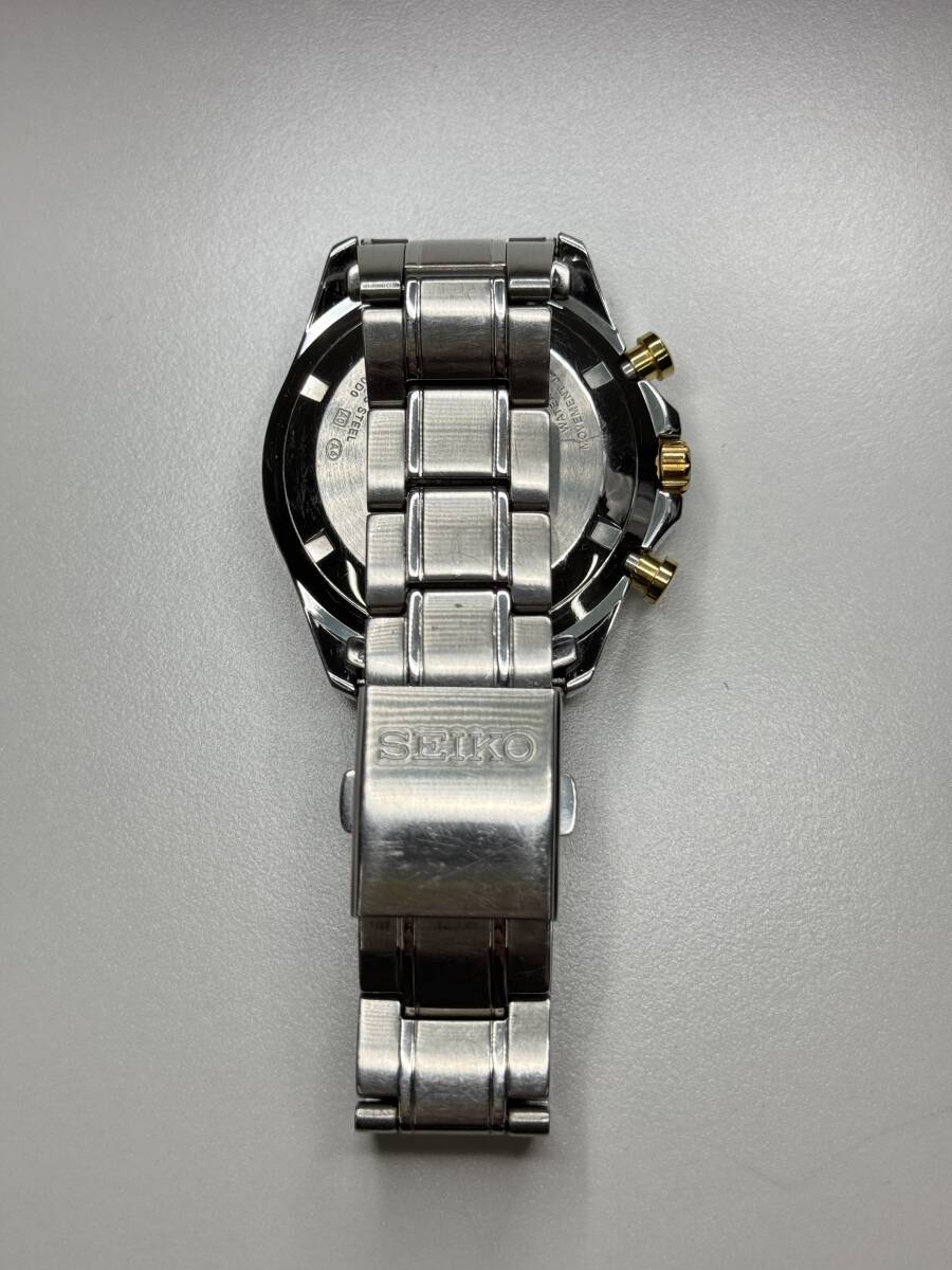 稼働】 SEIKO クロノグラフ 8T63-00D0 クォーツ 黒文字盤 セイコー