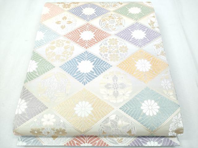 平和屋着物 六通柄袋帯 唐織 花菱文 金銀糸 正絹 逸品 CAAL5401fb(仕立て