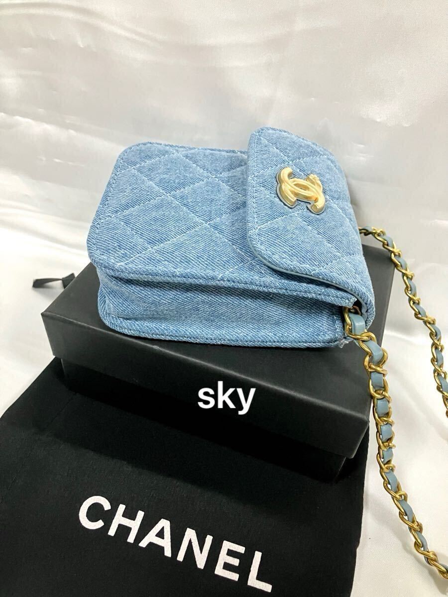 新品 CHANEL シャネル ノベルティ デニム ショルダーバッグ ミニバッグ