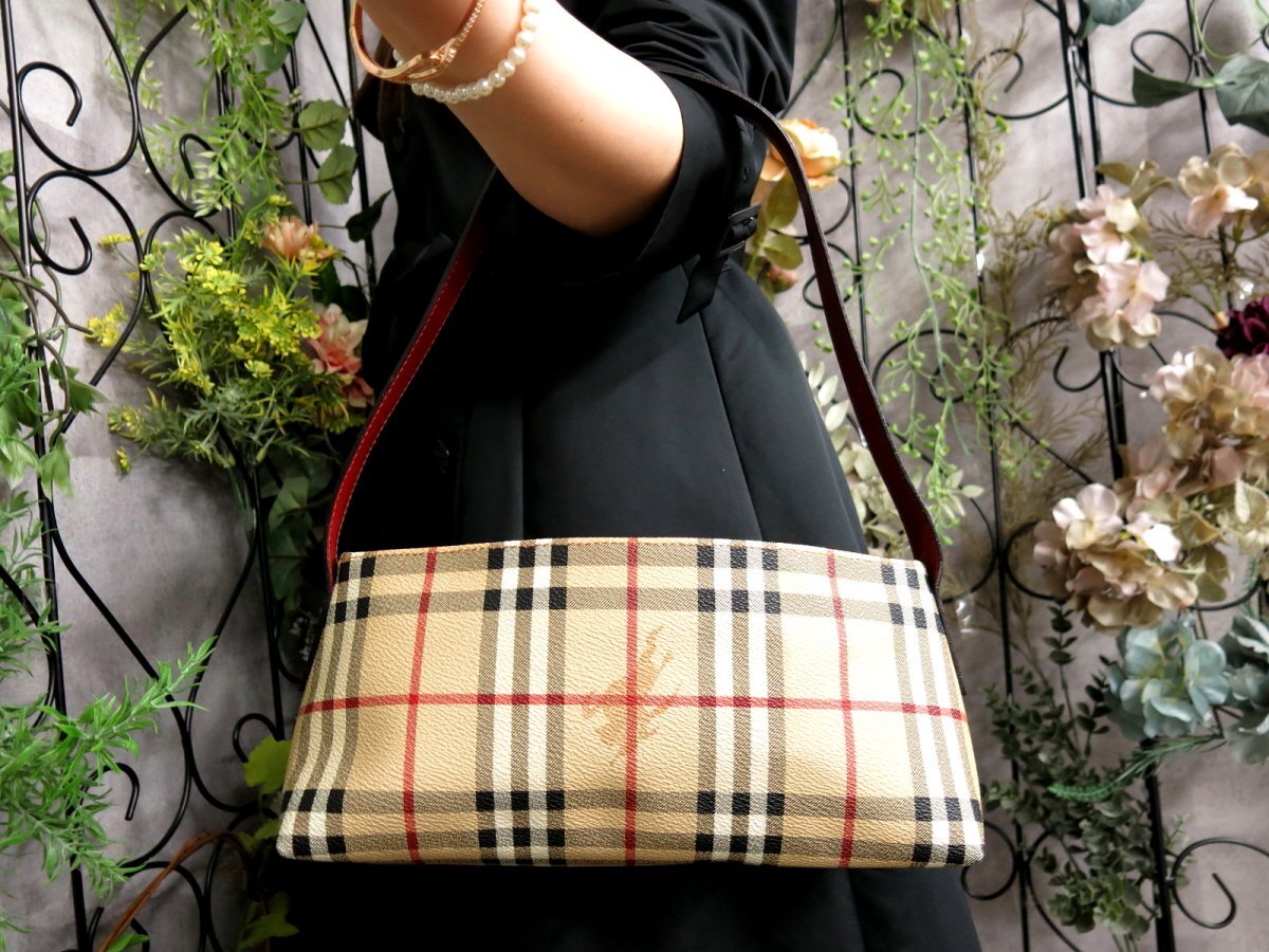 ○超美品○BURBERRY ノバチェック 美品 BURBERRY バーバリー PVC 