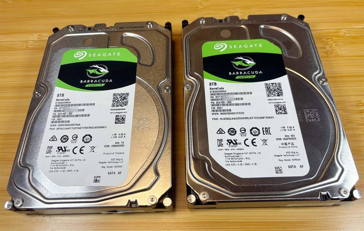 Seagate ST8000DM004 8TB 3.5インチ 2台セット 3.5インチ Seagate 8TB