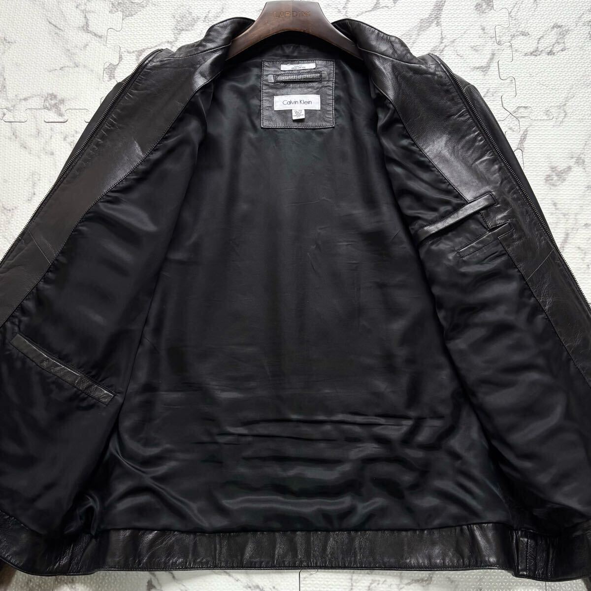 美品/XL相当◎カルバンクライン Calvin Klein シングル ライダース 