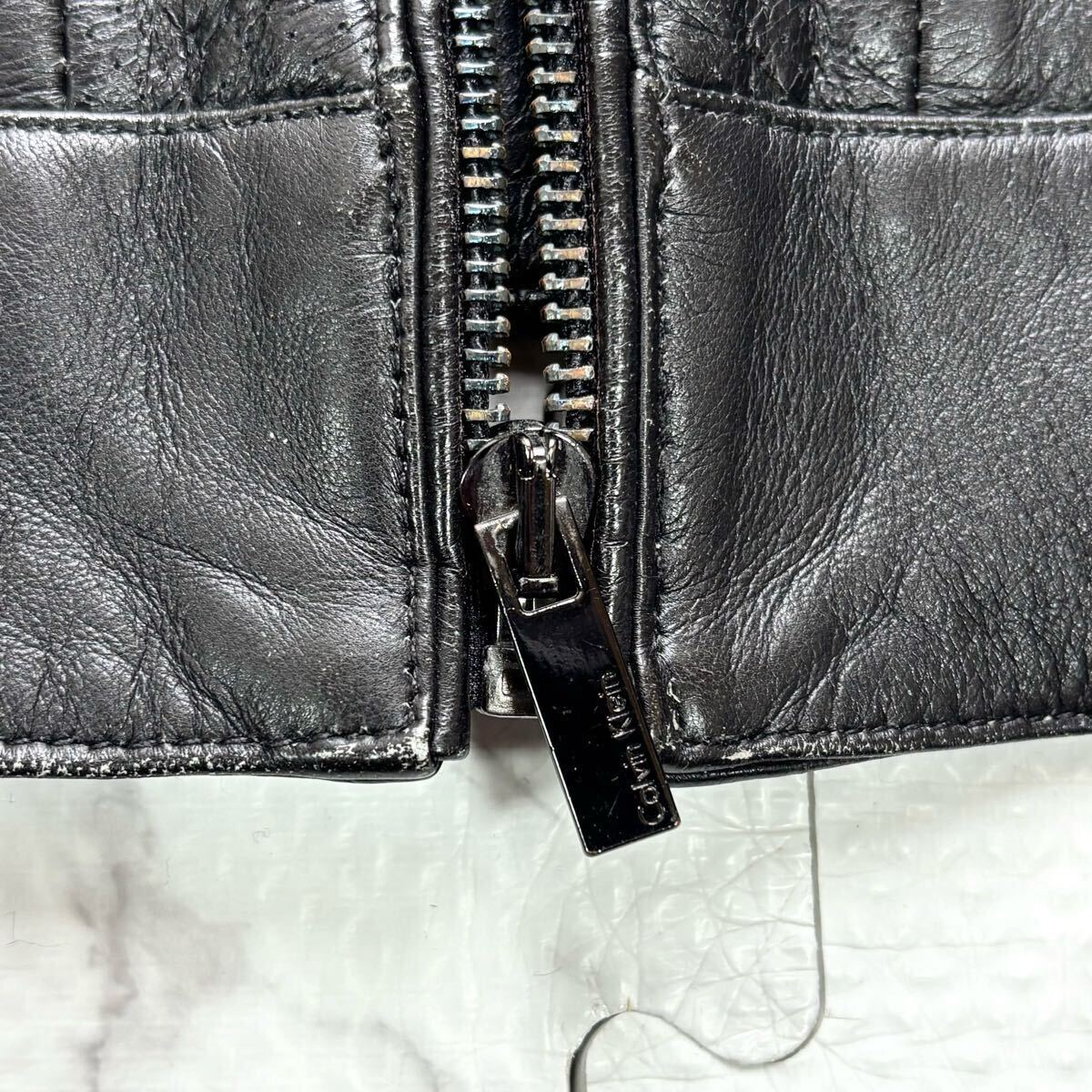 美品/XL相当◎カルバンクライン Calvin Klein シングル ライダース 