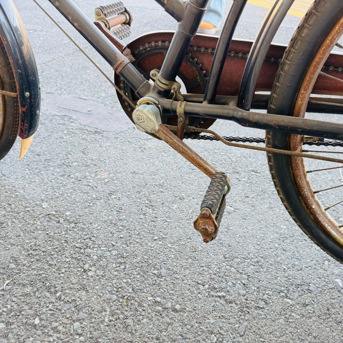 1SA075 ツノダ TSUNODA 昭和レトロ 自転車 ロッドブレーキ 運搬車