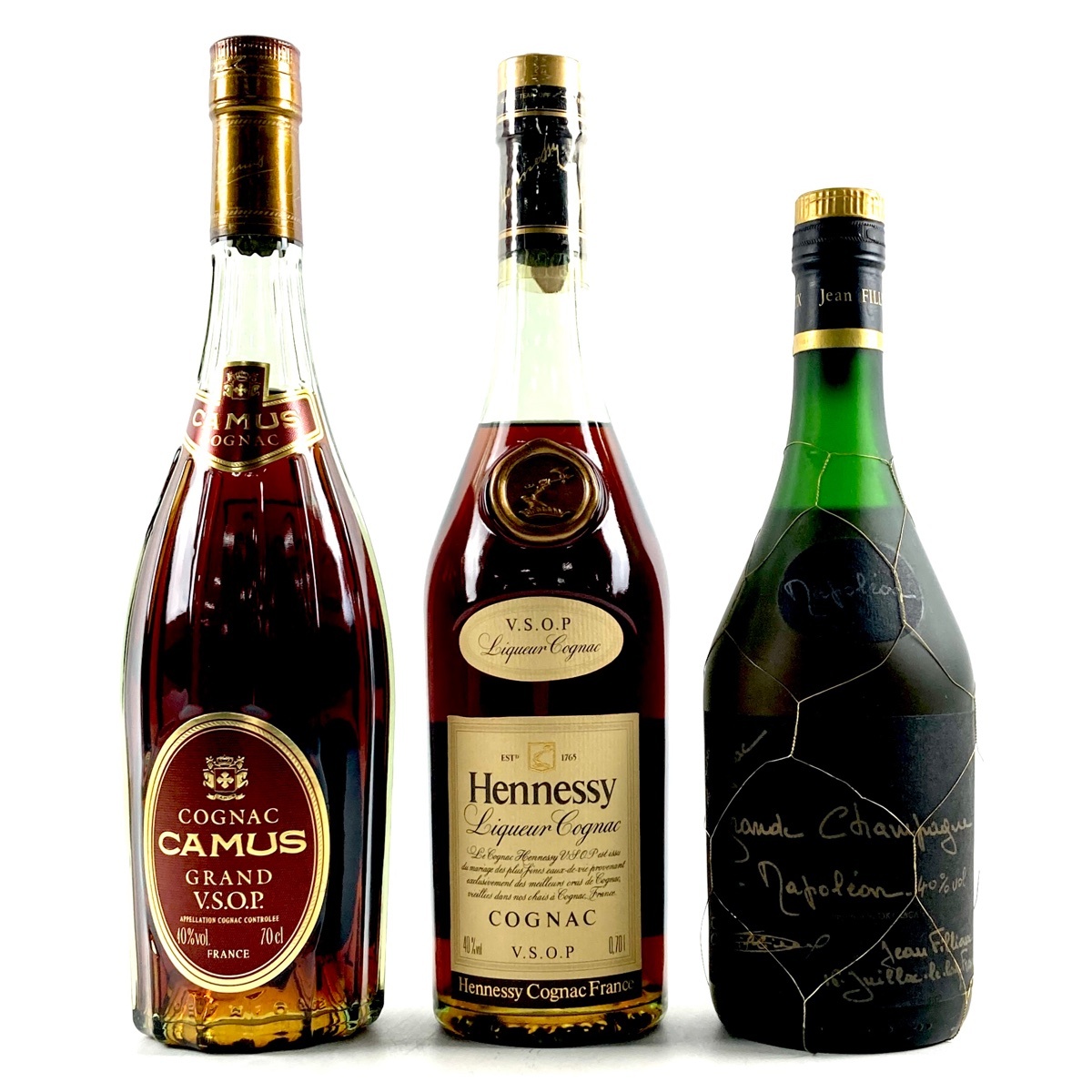3本 カミュ ヘネシー ジャンフィユー コニャック 700ml ブランデー