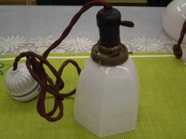 電傘◎乳白色◎レトロ◎電気傘_1