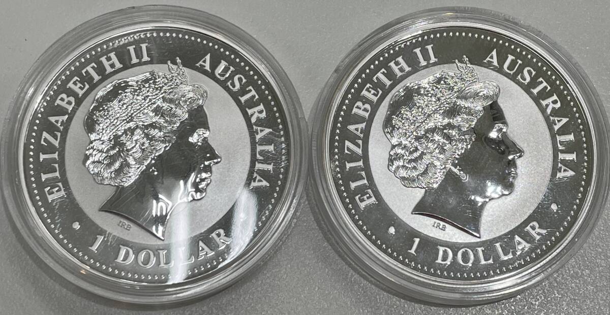 〇銀投資 オーストラリア エリザベス2世 2000年 辰年 龍 1ドル 銀貨