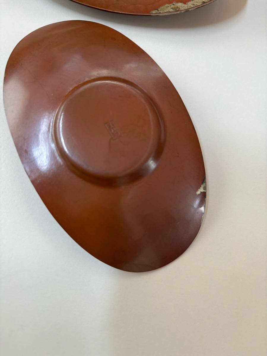義光製 茶托5客 未使用品 鍛金製 共箱 煎茶道具 高岡銅器 在銘 茶道具