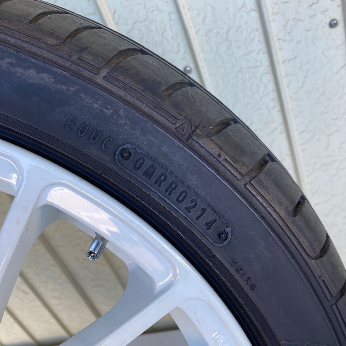 ★1円 〜【美品】O.Z RACING 17インチ ホイール タイヤ 4穴 レーシング ホイール ホワイト 売り切り！直接引き取り可能！_6