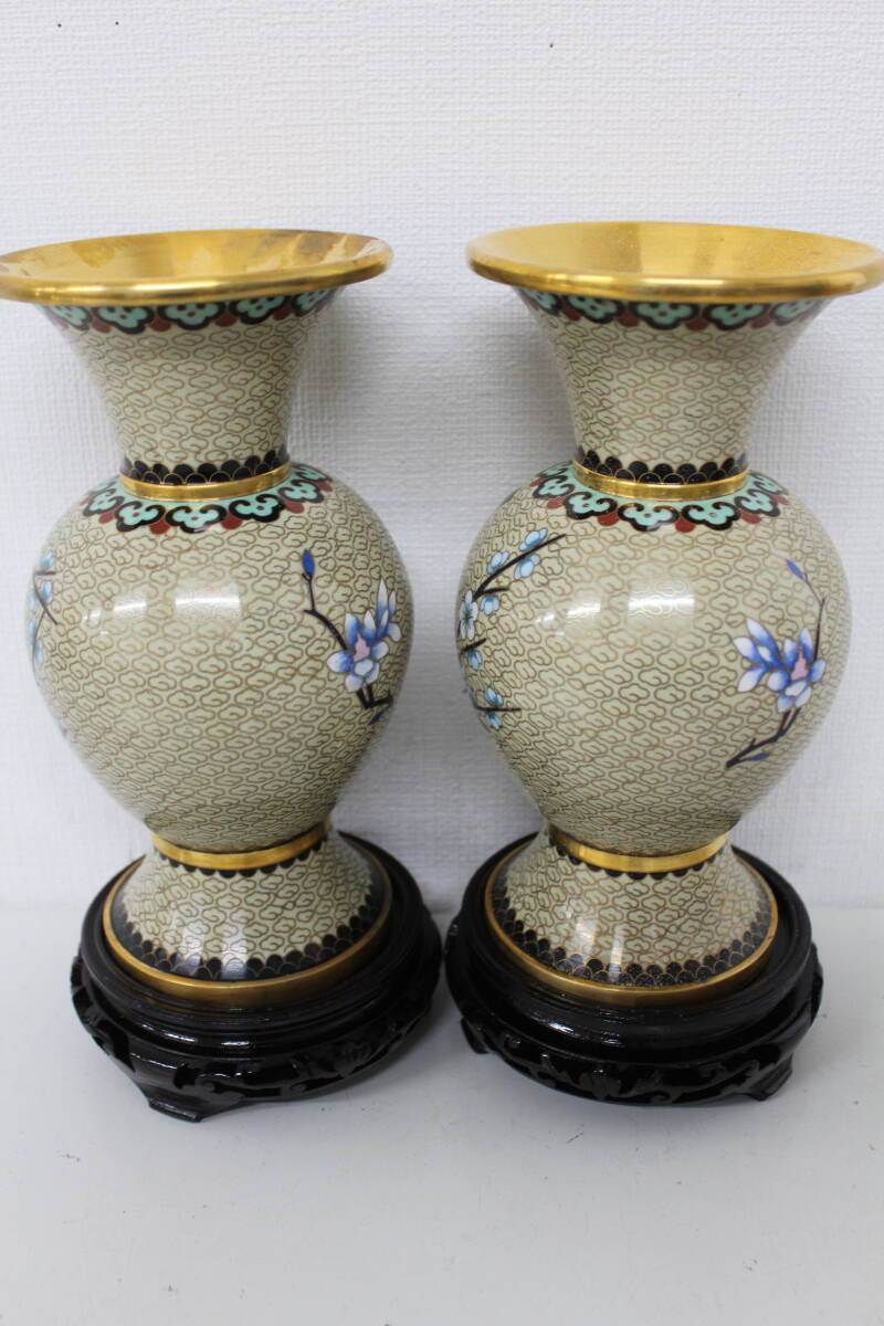 ☆【現状品】中国美術品 花瓶 景泰藍 七宝焼き 工芸品 激安 1円