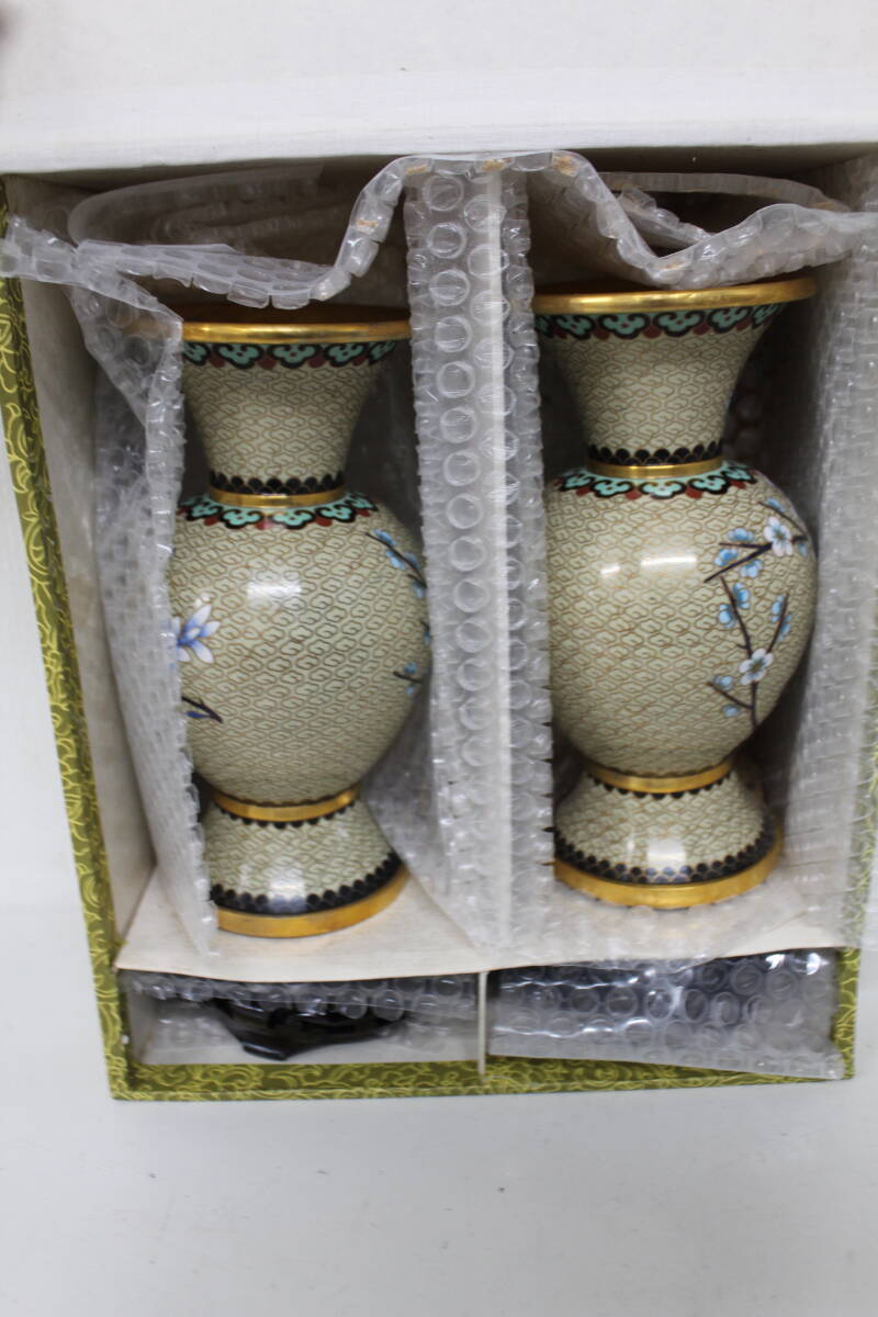 ☆【現状品】中国美術品 花瓶 景泰藍 七宝焼き 工芸品 激安 1円