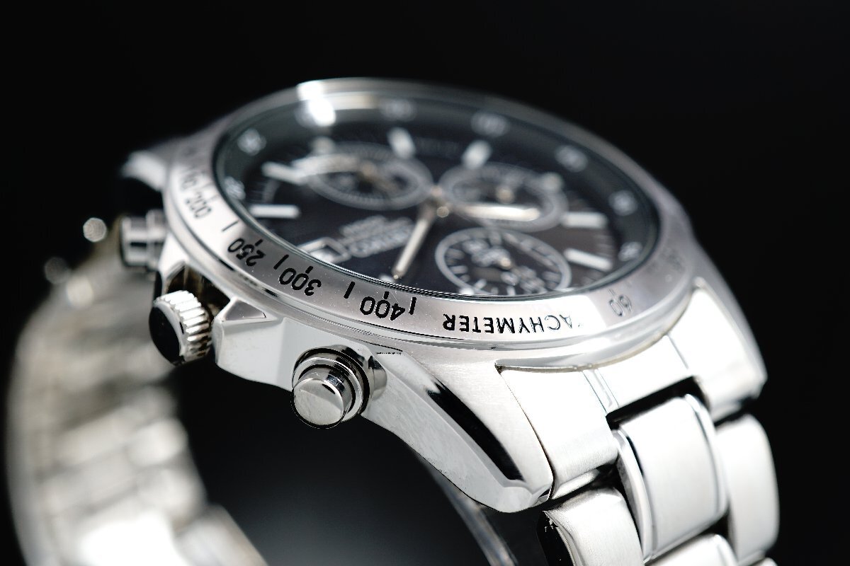 1円～ 1スタ セイコー 正規品 海外モデル SEIKO 逆輸入 タキメーター 新品 1/20秒 クロノグラフ 腕時計 メンズ激レア入手困難 100m防水_3