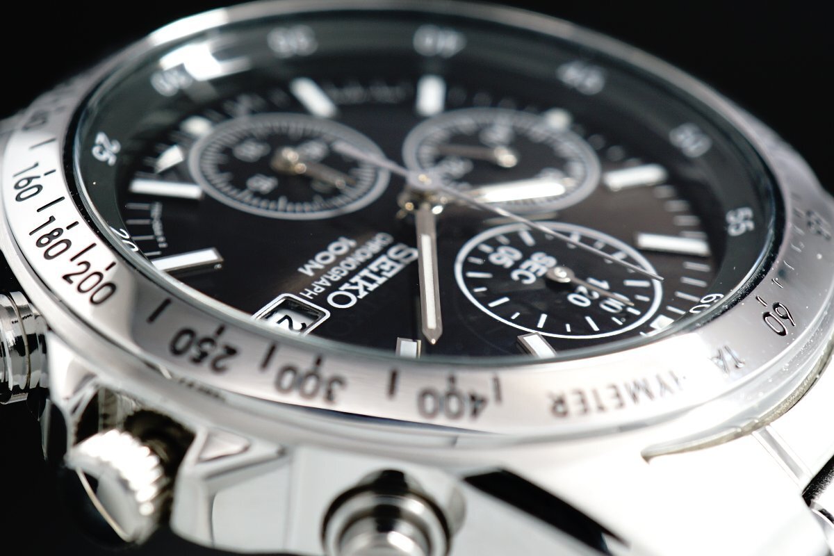 1円～ 1スタ セイコー 正規品 海外モデル SEIKO 逆輸入 タキメーター 新品 1/20秒 クロノグラフ 腕時計 メンズ激レア入手困難 100m防水_4