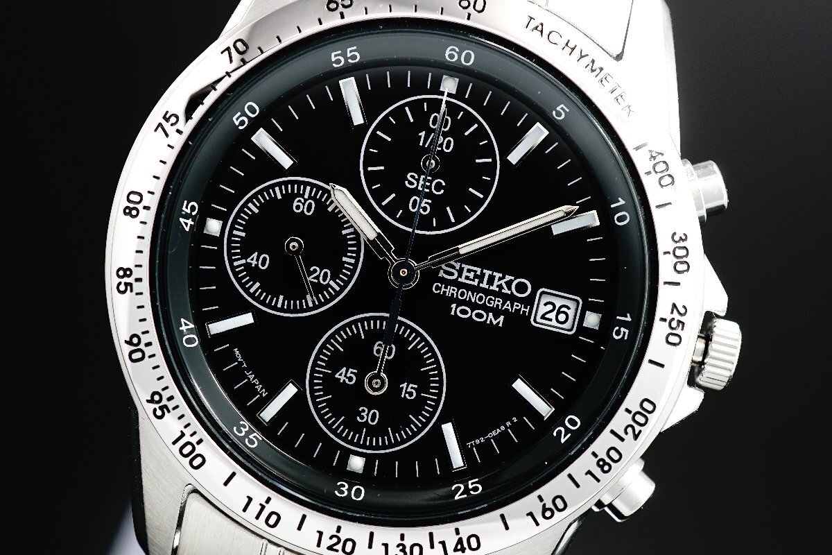 1円～ 1スタ セイコー 正規品 海外モデル SEIKO 逆輸入 タキメーター 新品 1/20秒 クロノグラフ 腕時計 メンズ激レア入手困難 100m防水_8