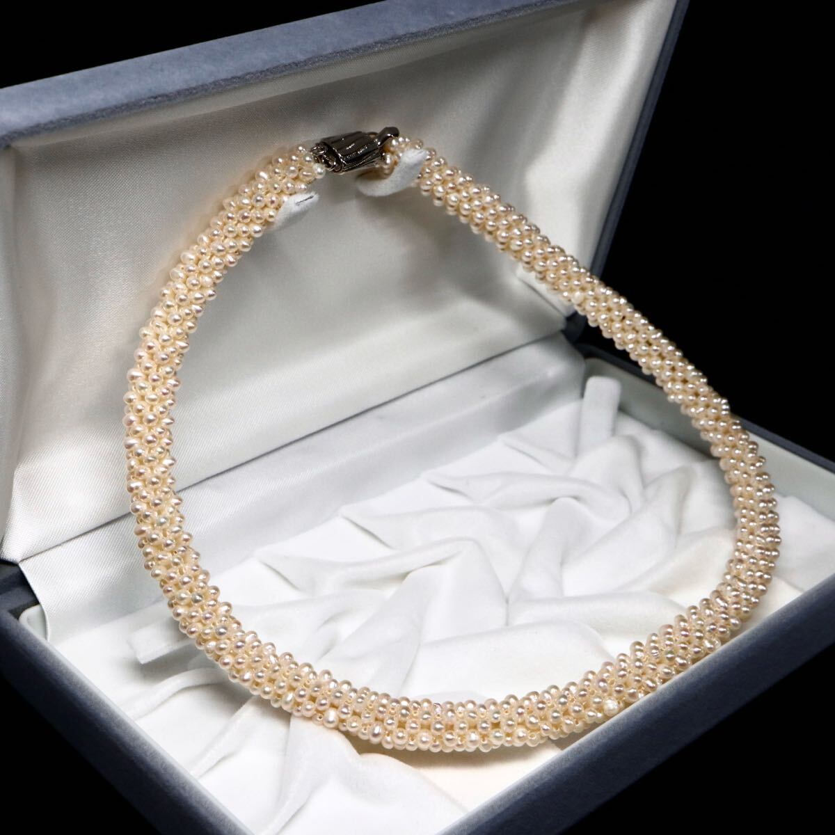 ◆本真珠ジャンクネックレス◆M 約38.3g 約41.5cm 約2.5mm珠 pearl パール necklace jewelry ジュエリー ホワイト CE0/DA0 L64_2