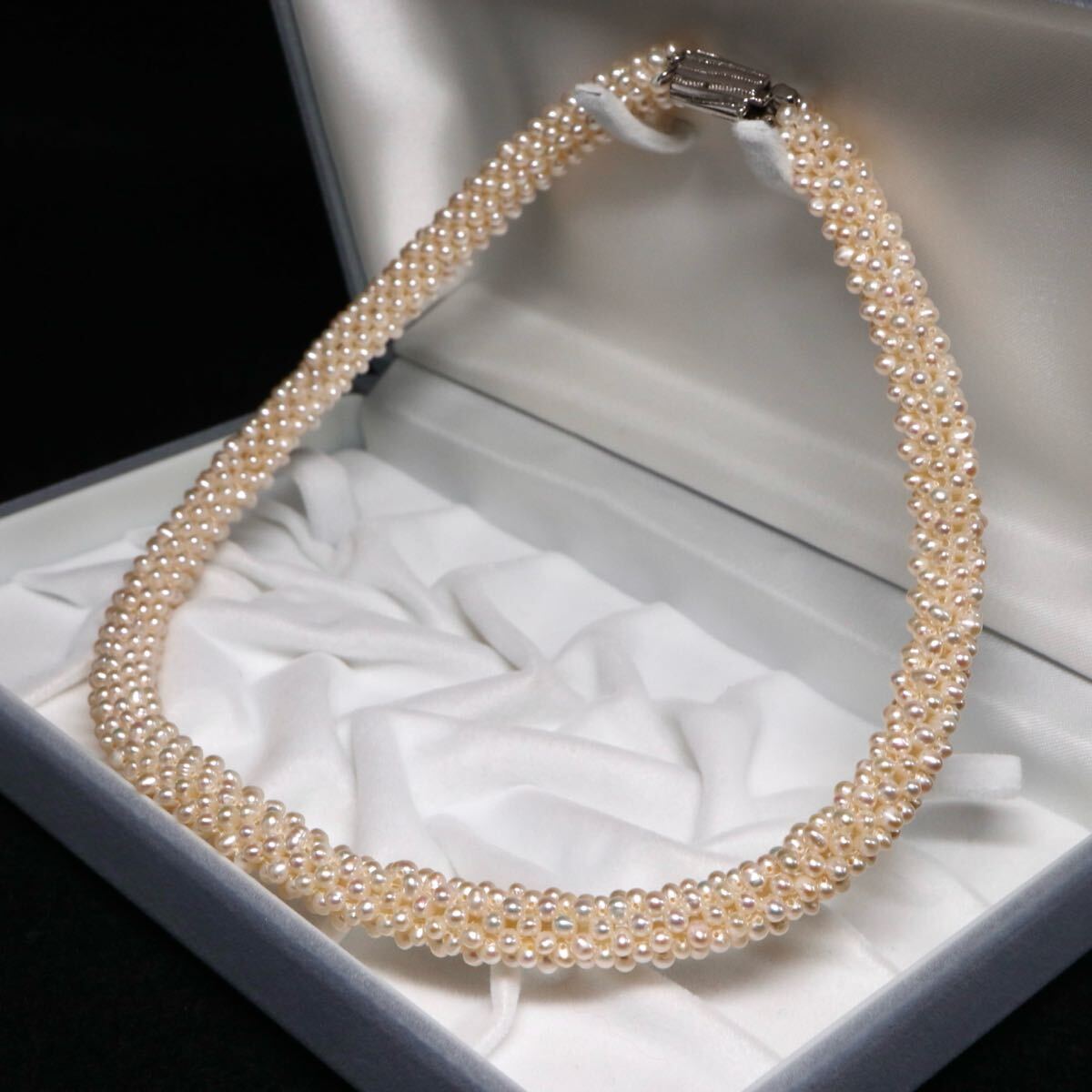 ◆本真珠ジャンクネックレス◆M 約38.3g 約41.5cm 約2.5mm珠 pearl パール necklace jewelry ジュエリー ホワイト CE0/DA0 L64_3