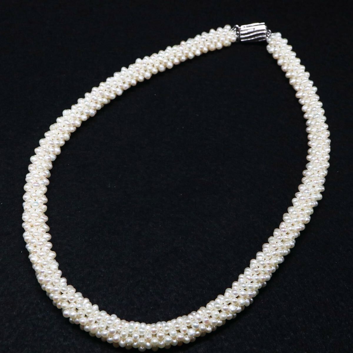 ◆本真珠ジャンクネックレス◆M 約38.3g 約41.5cm 約2.5mm珠 pearl パール necklace jewelry ジュエリー ホワイト CE0/DA0 L64_6