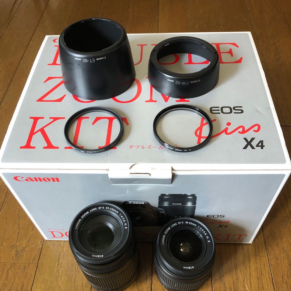Canon キャノン デジタル一眼レフカメラ EOS Kiss X4 ダブルズームキット(18-55/55-250) レンズ 予備バッテリー他オプション付き_10