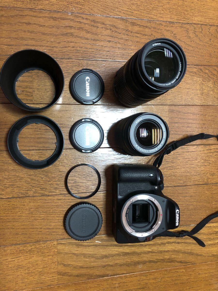 Canon キャノン デジタル一眼レフカメラ EOS Kiss X4 ダブルズームキット(18-55/55-250) レンズ 予備バッテリー他オプション付き_4