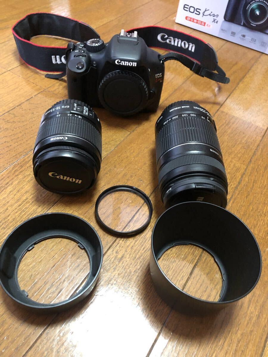 Canon キャノン デジタル一眼レフカメラ EOS Kiss X4 ダブルズームキット(18-55/55-250) レンズ 予備バッテリー他オプション付き_7
