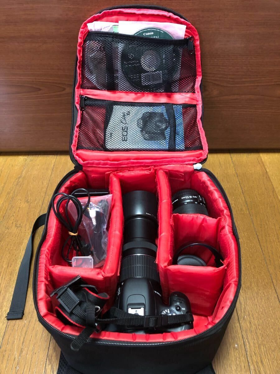 Canon キャノン デジタル一眼レフカメラ EOS Kiss X4 ダブルズームキット(18-55/55-250) レンズ 予備バッテリー他オプション付き_8