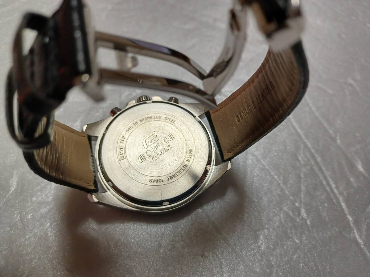 ちょっと値下～★CASIO　エデフィス海外モデル(エレガントなブルー文字盤)EFR-546クロノグラフ新品未使用　替えベルト付　即決有りです！★_6
