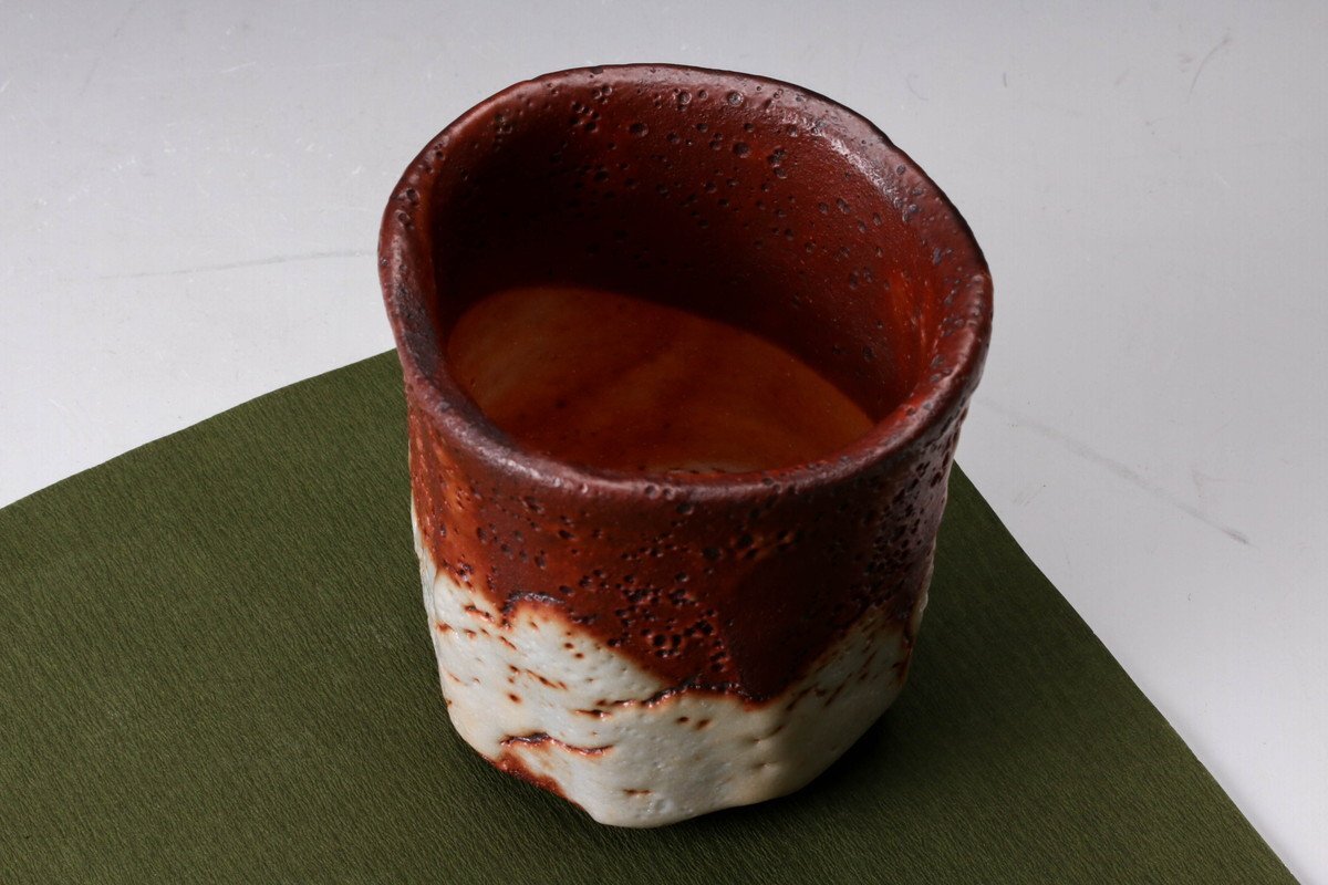 SAG】十四代 加藤康景(正治) 赤志野湯呑 共箱 栞 本物保証(志野)｜売買