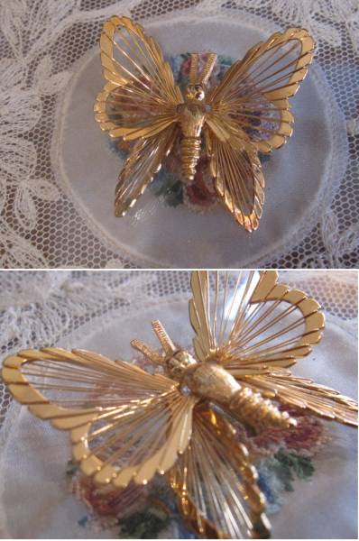 SALE☆ビンテージブローチMonetモネバタフライ蝶々コスチューム_2