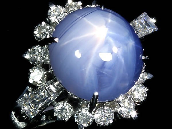 ML15221S【1円～】新品仕上【RK宝石】天然非加熱スターサファイア 大粒6.23ct 極上ダイヤモンド 総計0.55ct Pt900 高級リング ダイヤ_4
