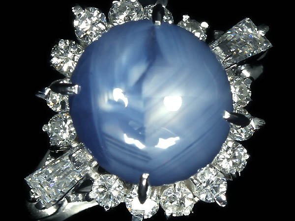 ML15221S【1円～】新品仕上【RK宝石】天然非加熱スターサファイア 大粒6.23ct 極上ダイヤモンド 総計0.55ct Pt900 高級リング ダイヤ_5