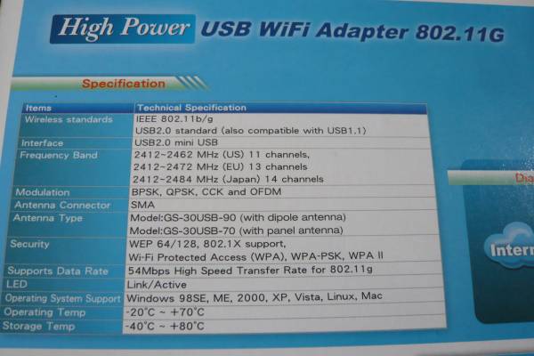 GSKY LINK USB WiFi Adapter GS-30USB-90 未使用(無線LAN)｜売買された