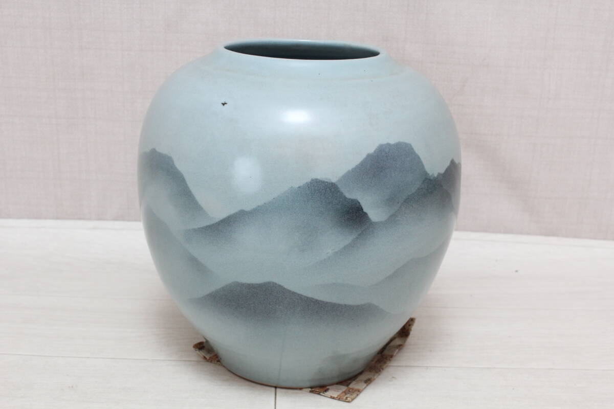 妙高焼 高井進作 青磁壺 共箱 共布 栞 日本工芸会正会員(青磁)｜売買