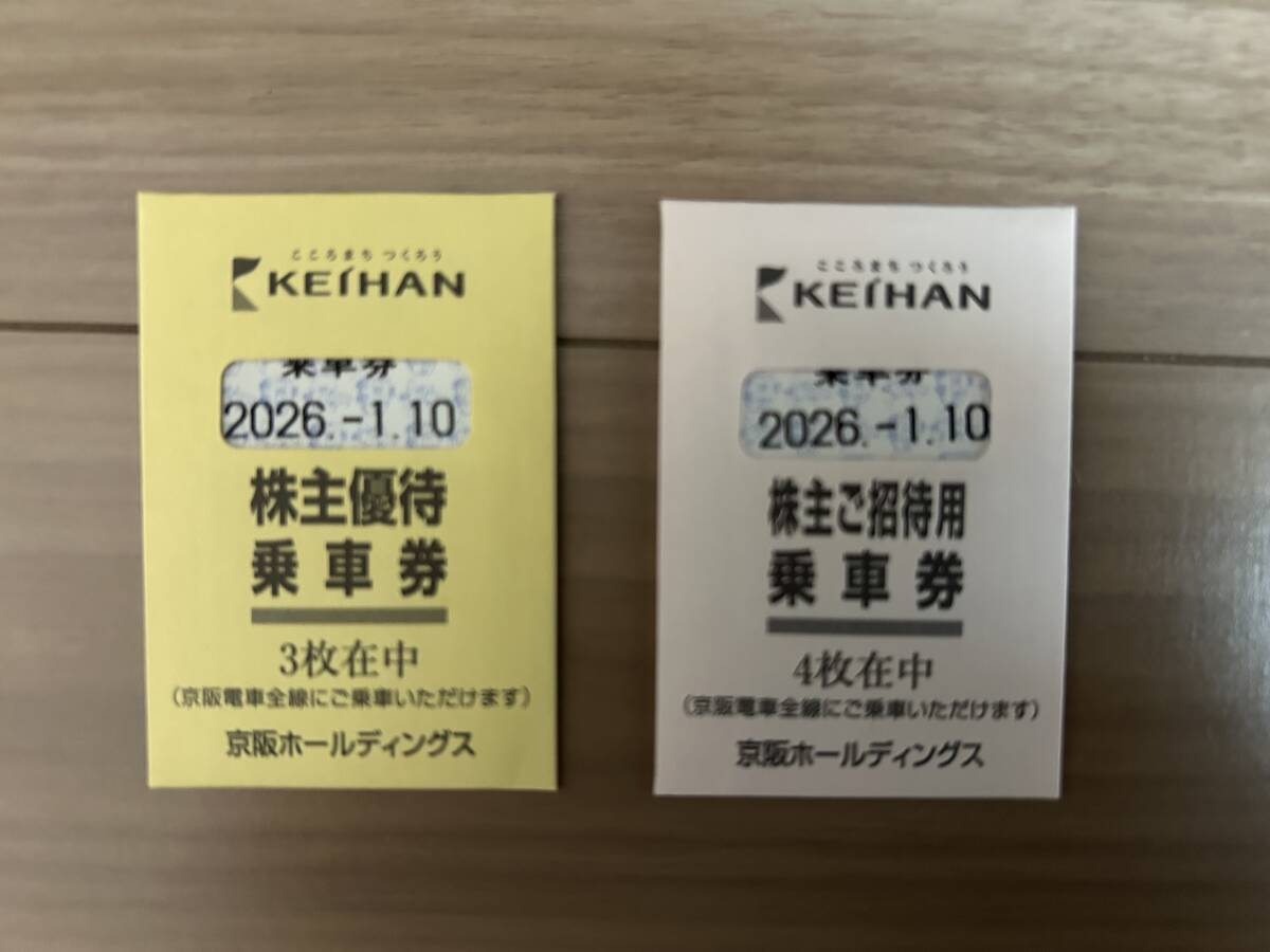 京阪電車　株主優待　乗車券 計７枚　京阪ホールディングス　_1