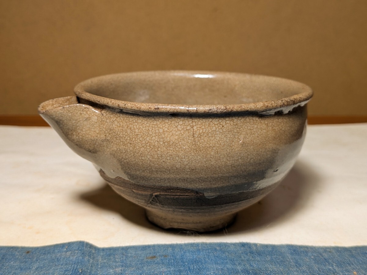 哲】【特別出品】手酌サイズの古唐津片口（伝世・桃山時代）(酒器