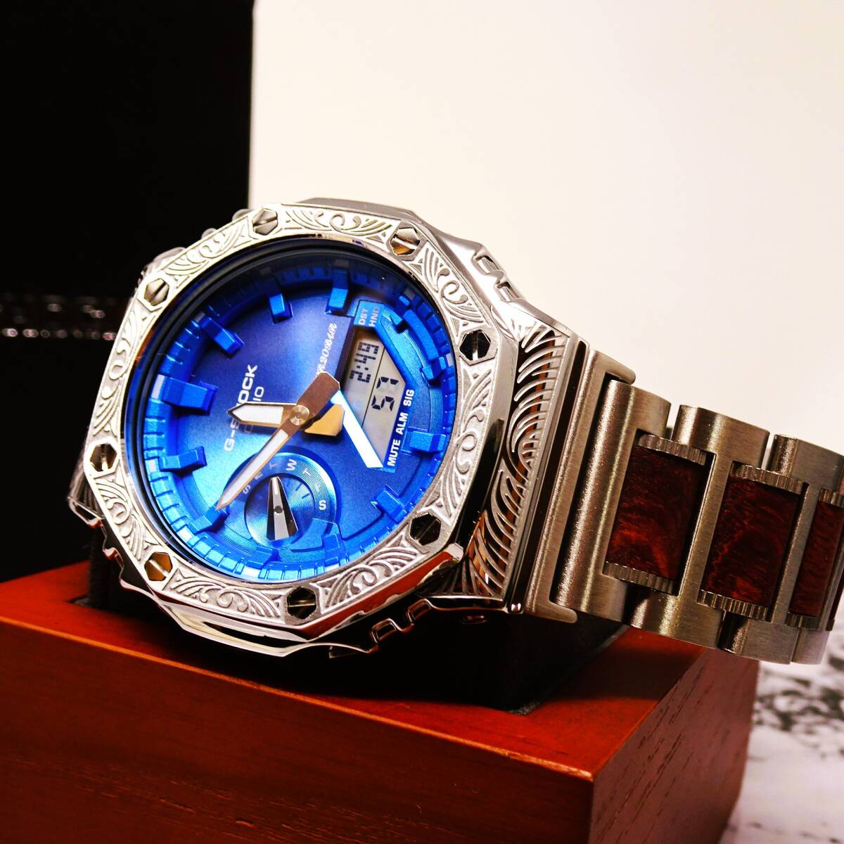 〓新品〓GショックCUSTOM・MADE腕時計〓正規GA2100本体付ステンレス製