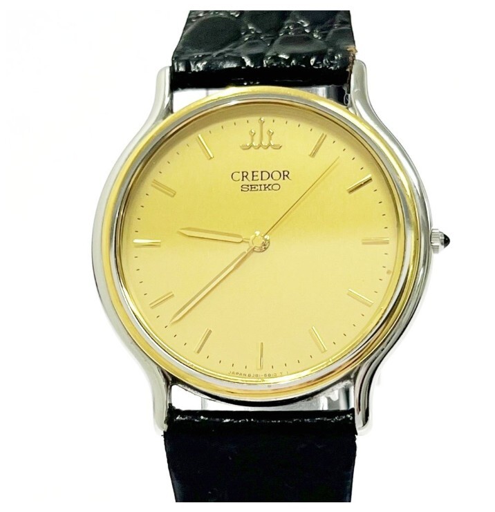 SEIKO セイコー クレドール 18KT×SS ゴールド文字盤 クオーツ ボーイズ腕時計 ジャンク _1