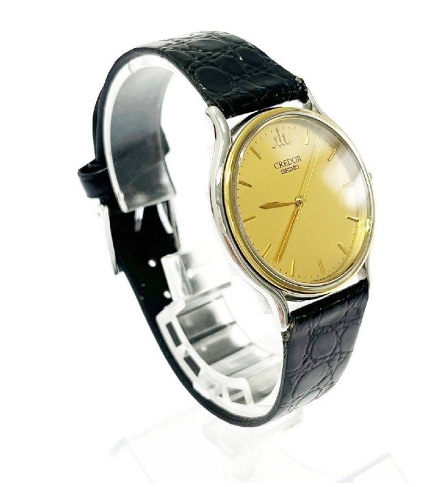 SEIKO セイコー クレドール 18KT×SS ゴールド文字盤 クオーツ ボーイズ腕時計 ジャンク _3