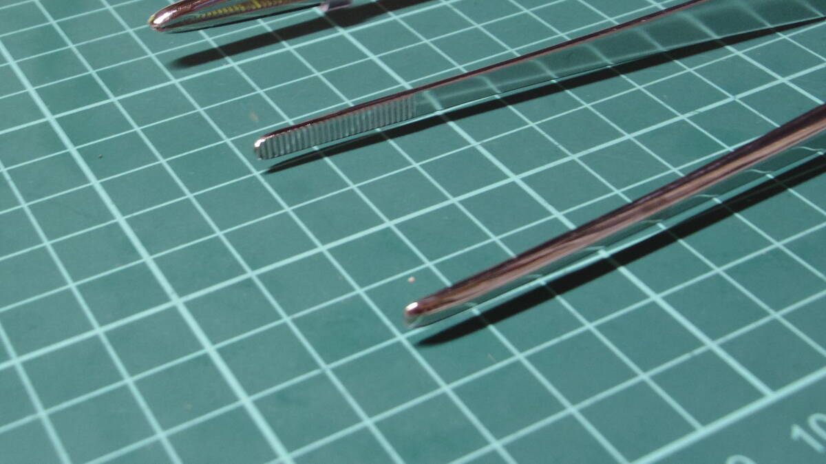 （25）新品　外科鑷子　23ｃｍ　無鈎　ピンセット　ミズホ製 2本セット（鉗子　持針器　剪刀　鈎　開創器）医療器具　外科　整形外科_8