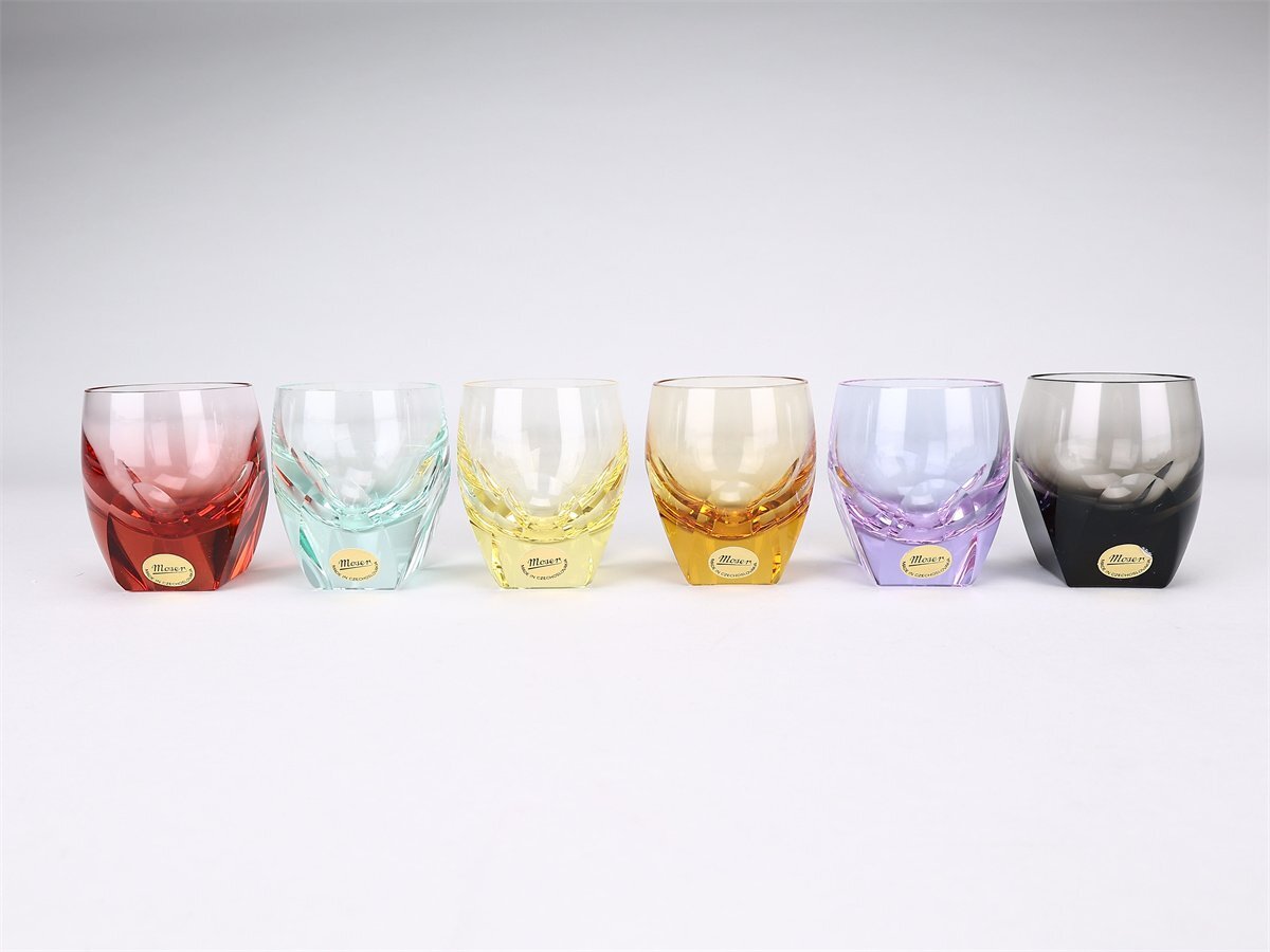 吉】PC140 工芸ガラス MOSER 【モーゼル】 高級クリスタルガラス 6色